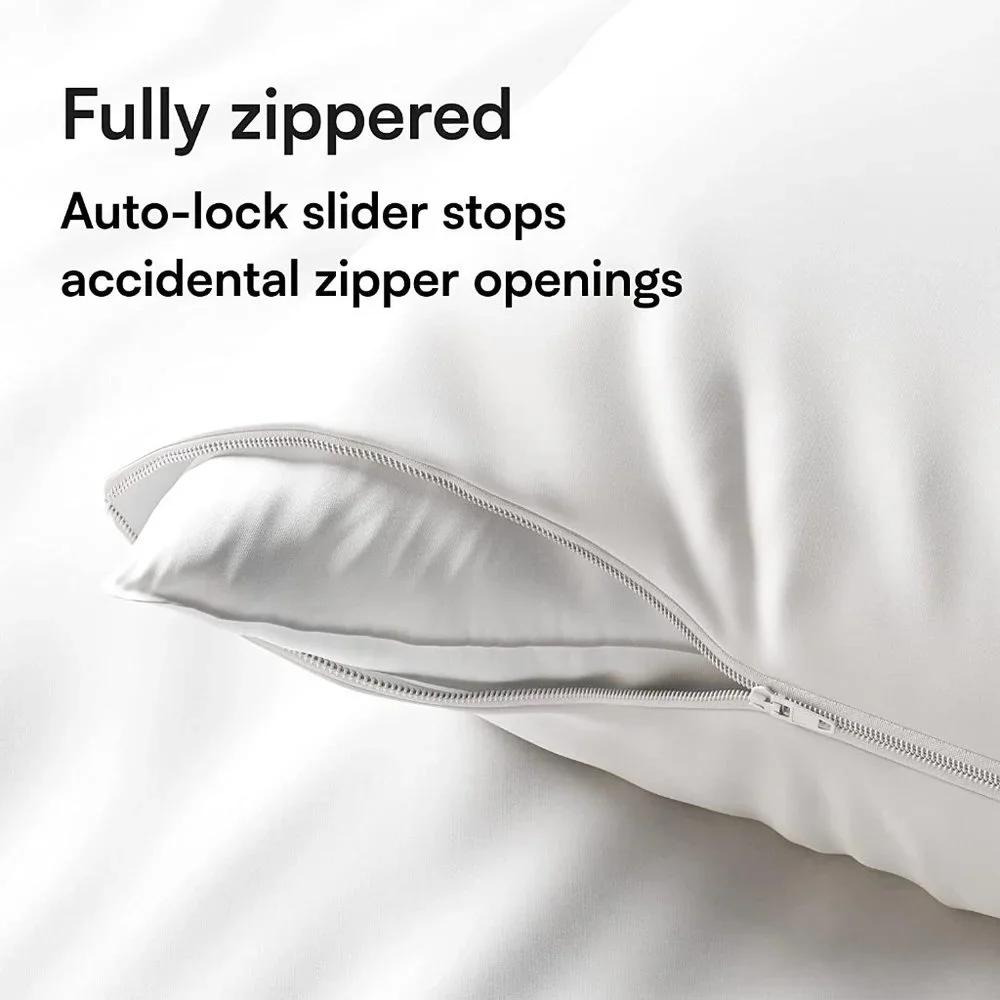 4 Pack Pillow Protectors Zippered Queen 20x30 Inches Smooth 5060545020548